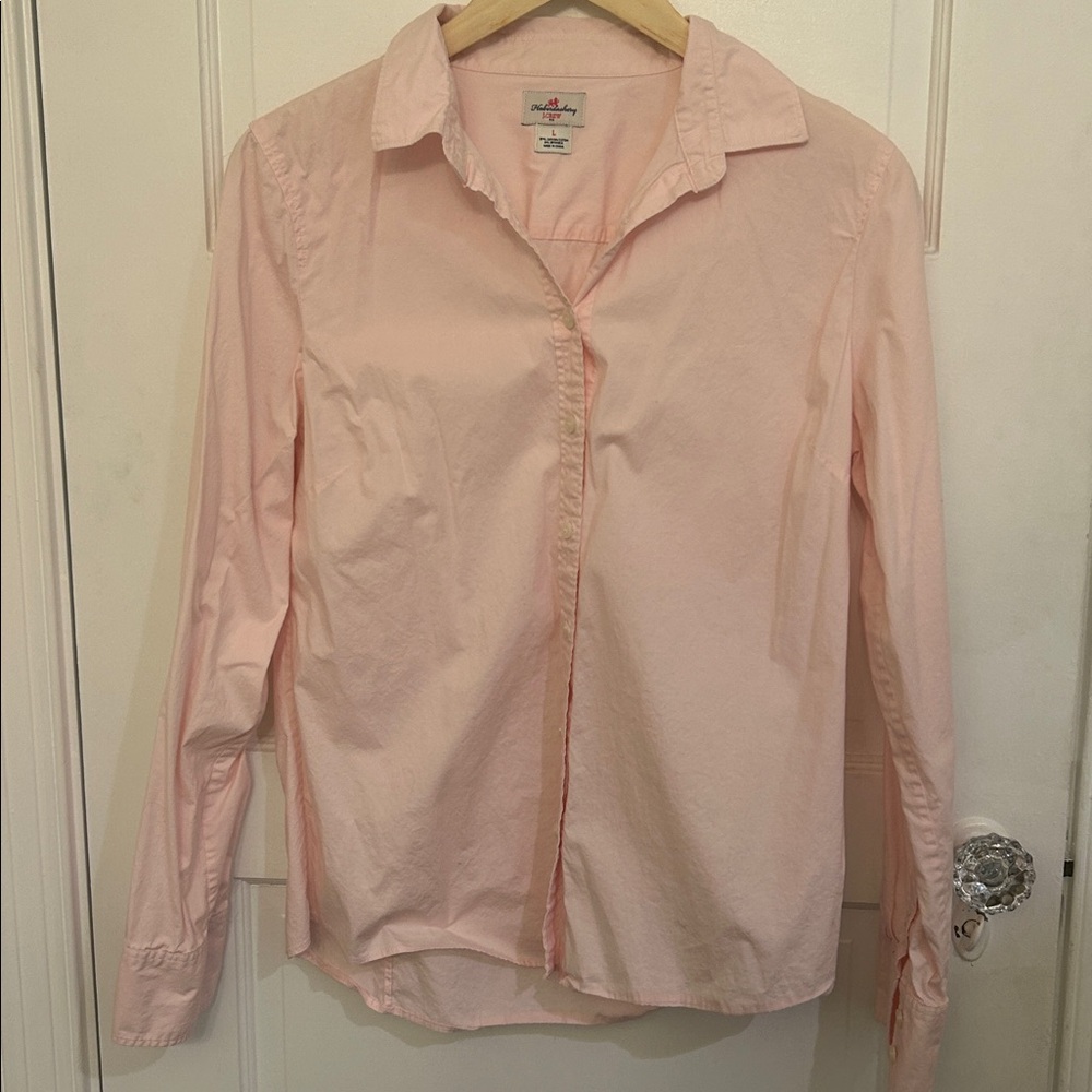J. Crew Women's Haberdashery Light Pink Button Down Shirt Large Cotton
